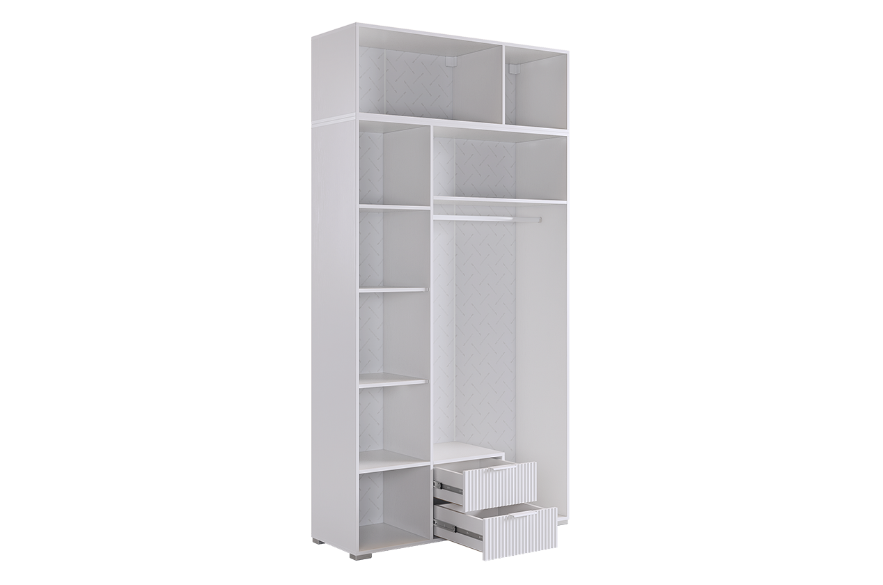 Шкаф трехдверный "Зефир К2" (белое дерево/белый (эмаль))