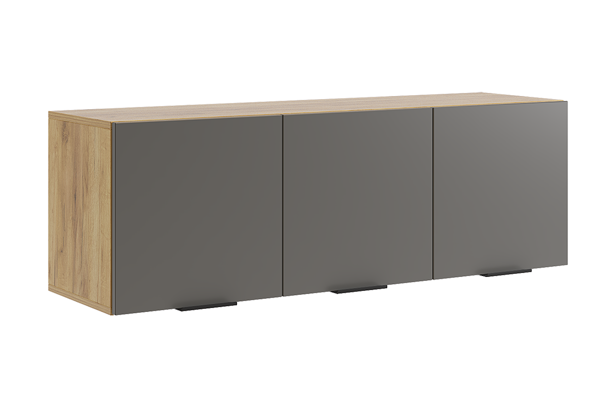 Бери Антресоль трехдверная (дуб крафт золотой/графит)