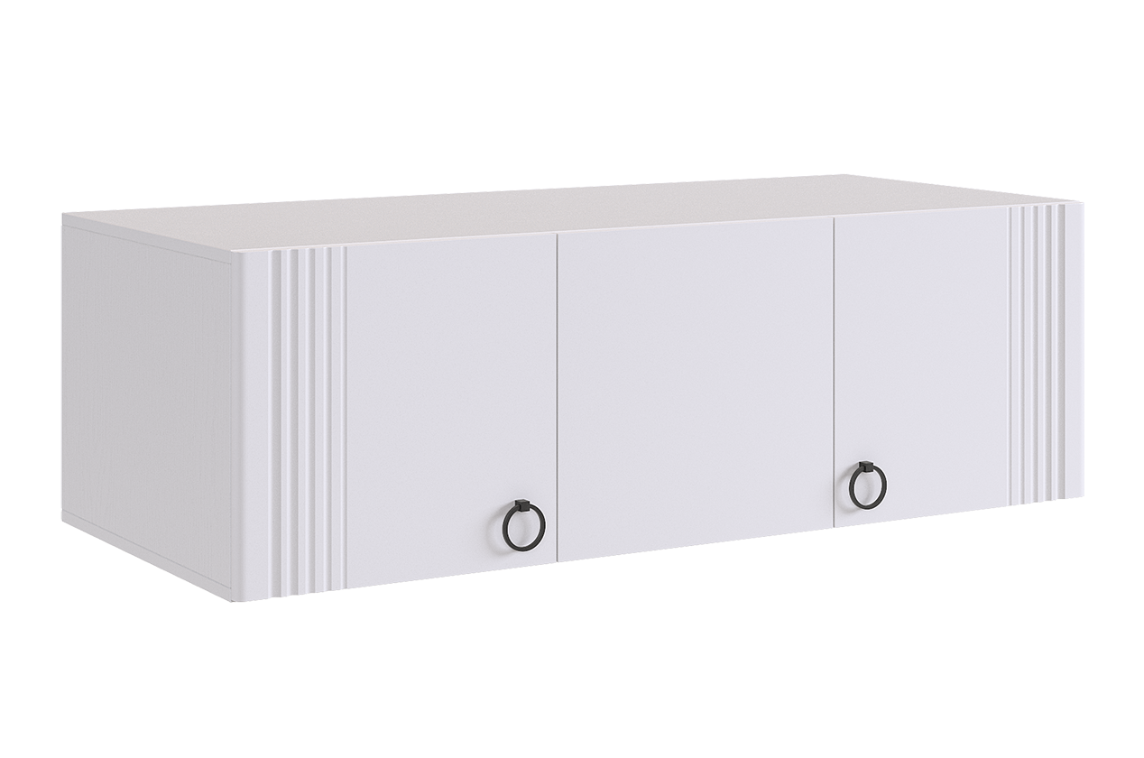 Ева Антресоль трехдверная 117.01 (белое дерево/белый матовый)