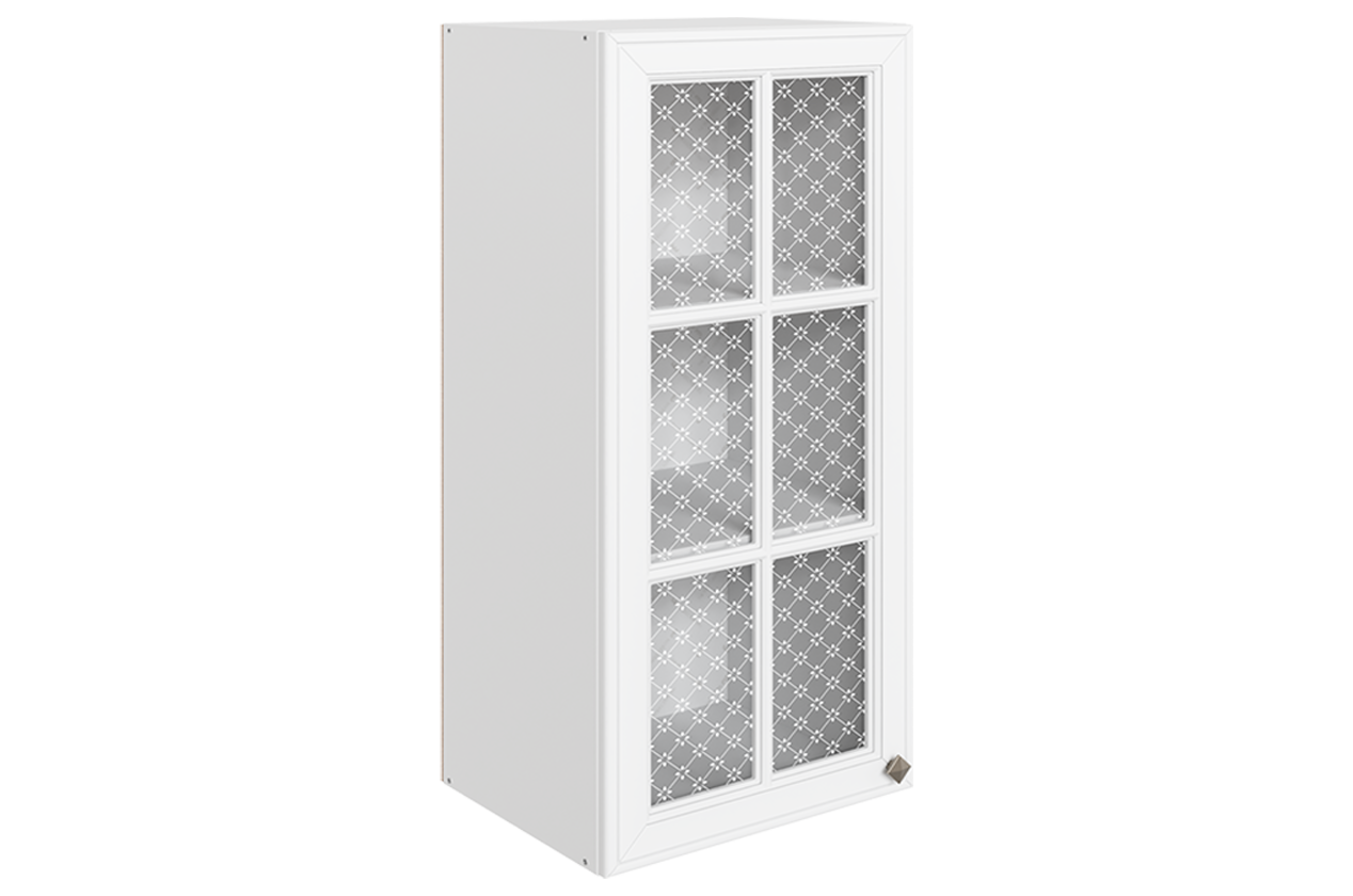 Мишель Шкаф навесной L400 Н900 (1 дв. реш.) (эмаль) (белый/белый)