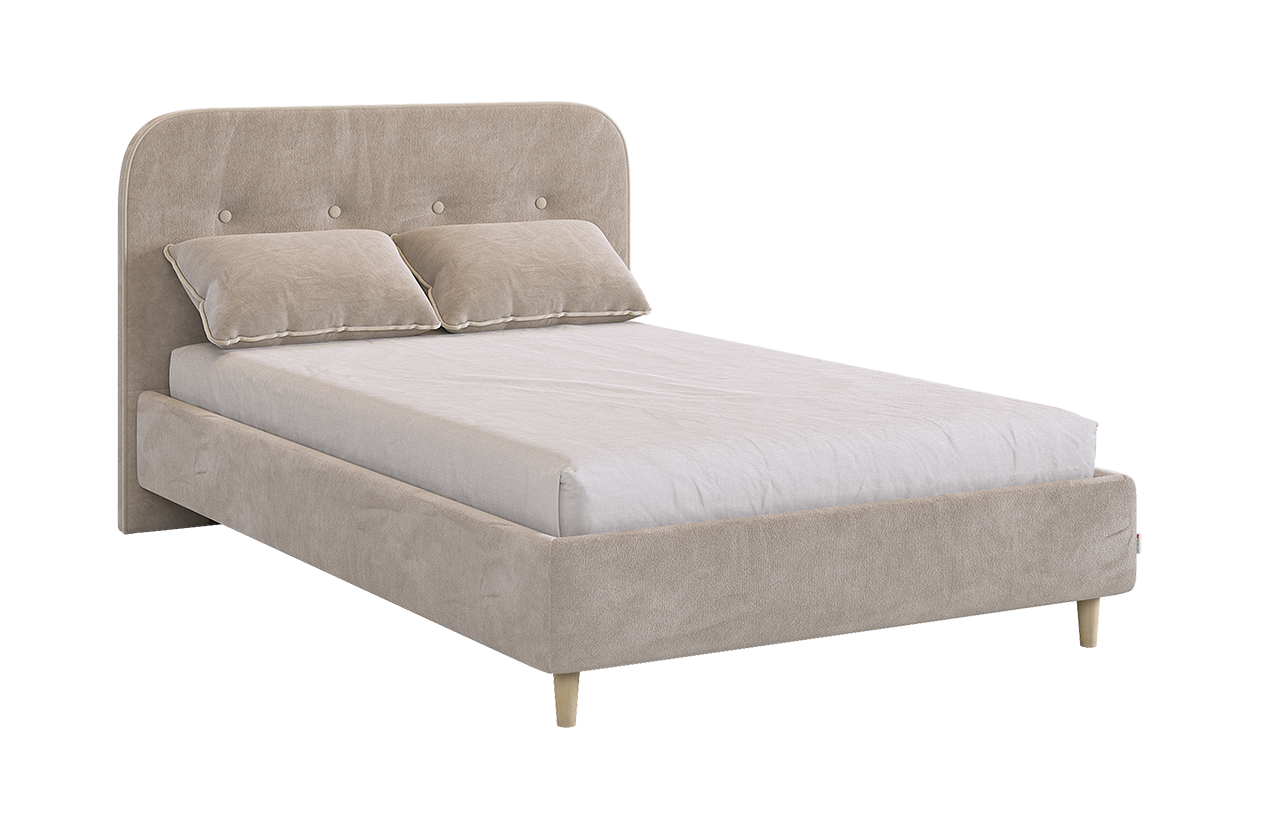 Кровать с основанием Лео 120х200 см (латте (велюр)/капучино (велюр))