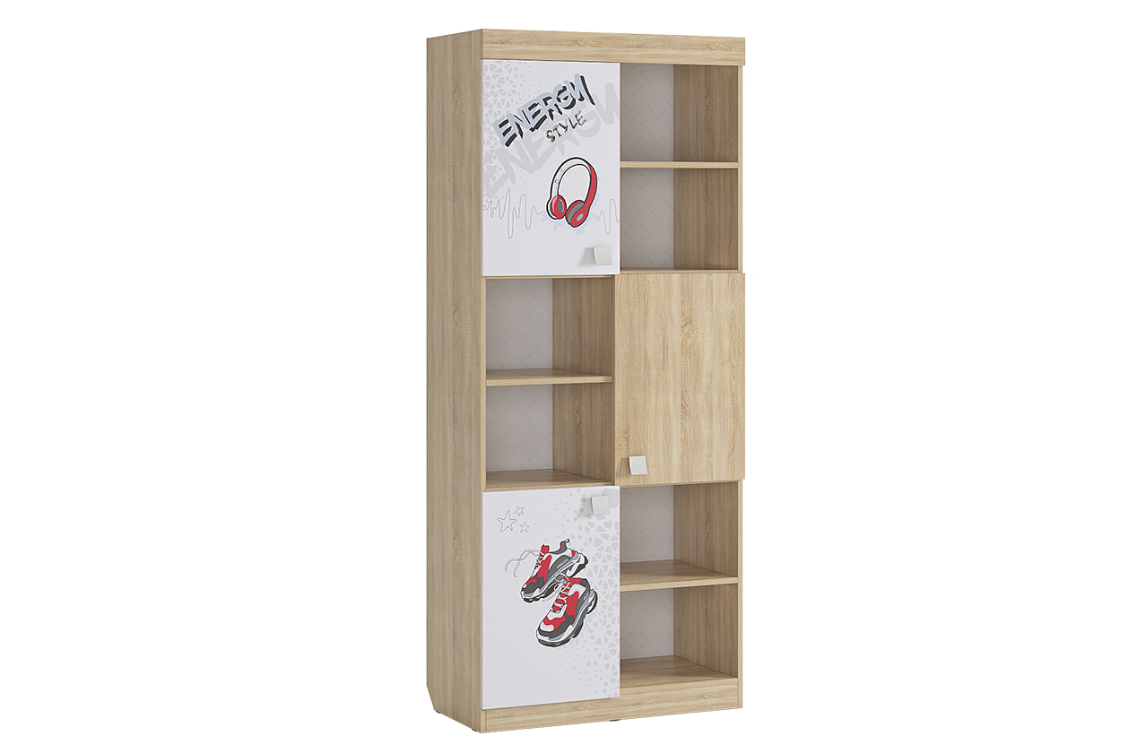 Энерджи Стеллаж (дуб сонома/белый)