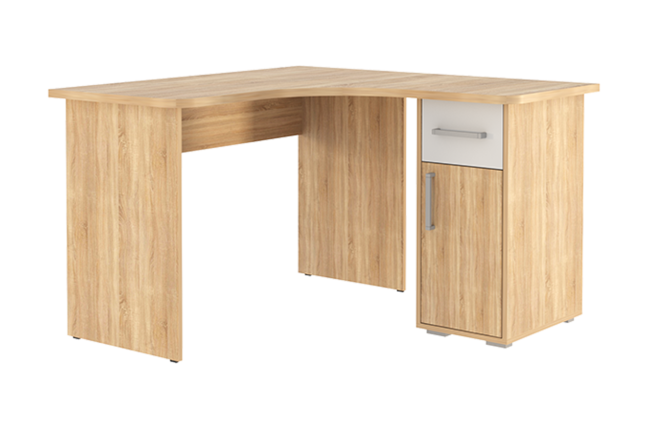 Лайт-1 Стол компьютерный 1200 угловой (дуб сонома/белый)