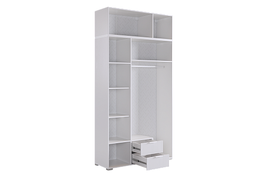 Шкаф трехдверный "Зефир К2" (белое дерево/белый (эмаль))