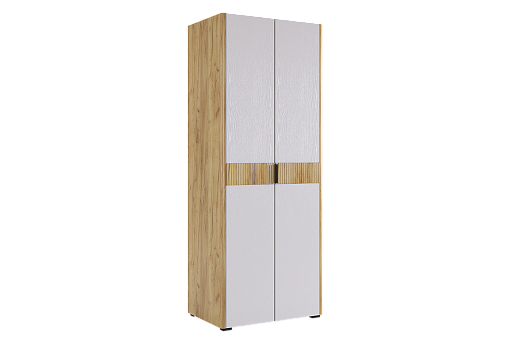 Адам Шкаф двухдверный (дуб крафт золотой/белое дерево)