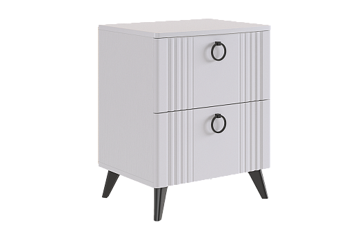 Ева Тумба прикроватная 2 (белое дерево/белый матовый)