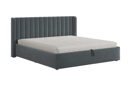 Кровать с подъемным механизмом Ева 180х200 см (графит (велюр))