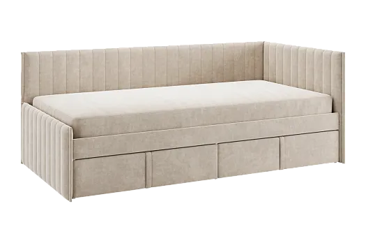 Кровать с ящиками Твикс (Тахта) 90х200 см (капучино (велюр))
