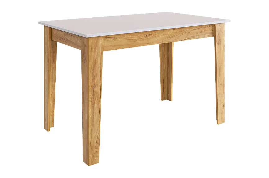 Стол обеденный раздвижной Цезарь (белое дерево/дуб крафт золотой)