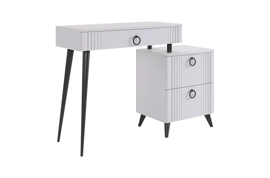Ева Туалетный столик (без зеркала) (белое дерево/белый матовый)