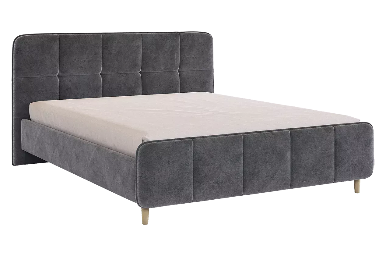 Кровать с основанием Грета 160х200 см (грей алькантара (велюр))