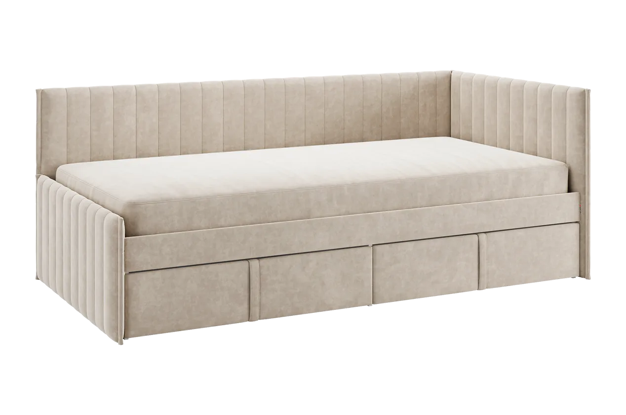 Кровать с ящиками Твикс (Тахта) 90х200 см (капучино (велюр))